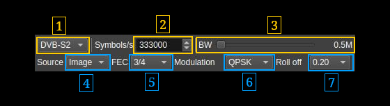 DATV Modulator plugin GUI A